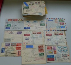 1918-1963, starker Posten FLUGPOST-BRIEFE (110 Stück) Einlieferung ...