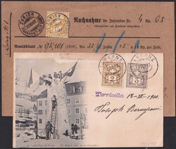 1882-1907, bessere Frankaturen ZIFFERNMUSTER (13 Stück) 2 Briefe ...