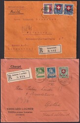 1923-1970, 11 versiegelte Wertbriefe. Frühe Verwendung Pro Juvenute ...