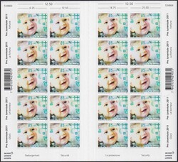 2011, S103-S106 in kompletten Zierbögen: J401B-J404B postfrisch **, ...