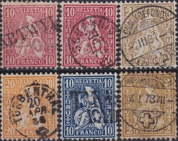 1862-1882, SITZENDE HELVETIA, 660 Marken sauber geordnet im Album. ...