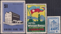 HOTELPOST: 1880-1950, Album mit diversen Vignetten +Marken von der ...