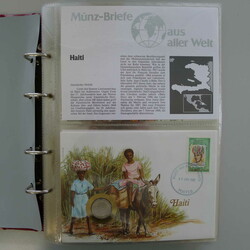 MÜNZBRIEFE aller Welt in 6 Alben, vielfältige Zusammenstellung mit ...