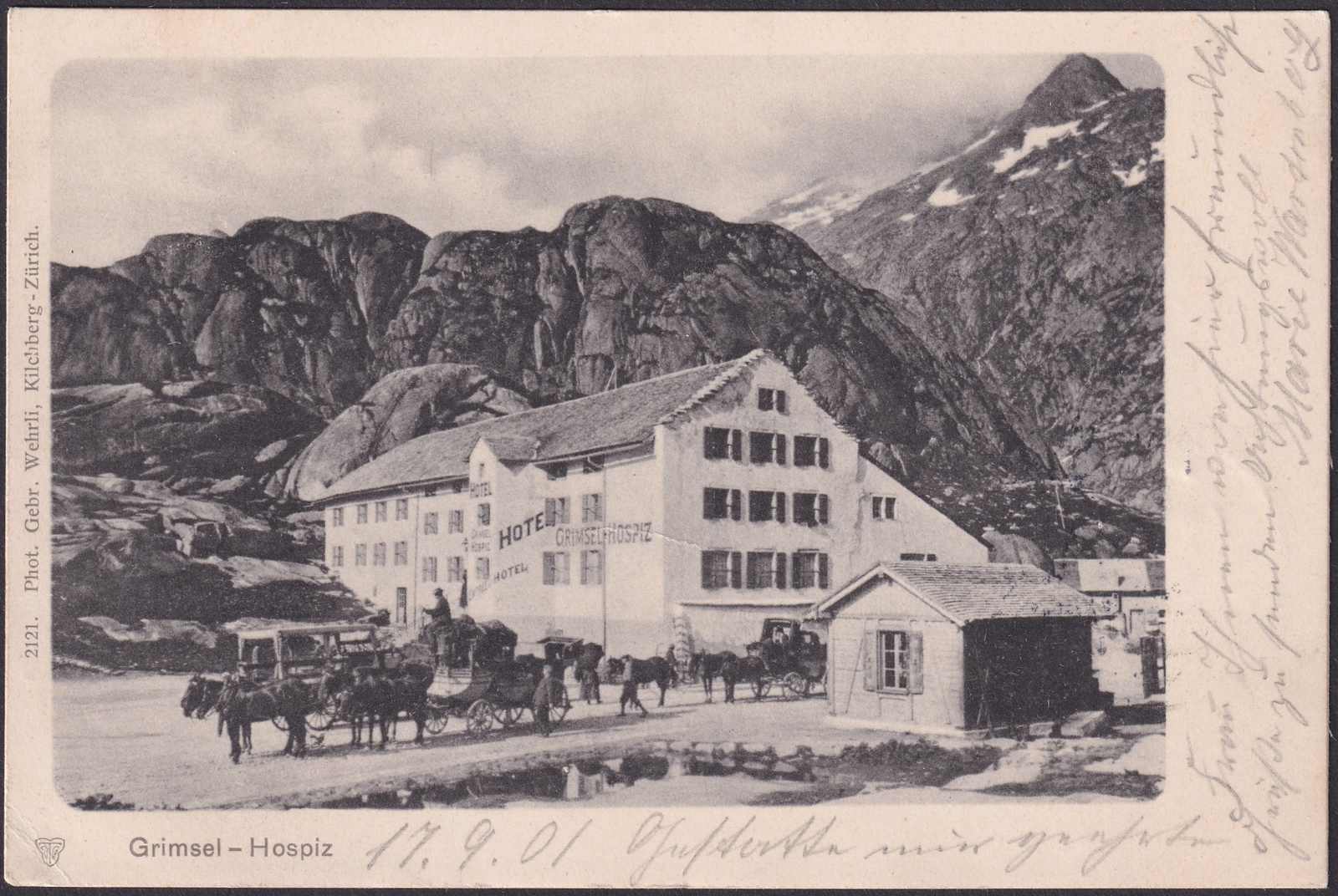 GRIMSEL Hospiz (GUTTANNEN) 1901 nach BERLIN, seltene Karte mit ...