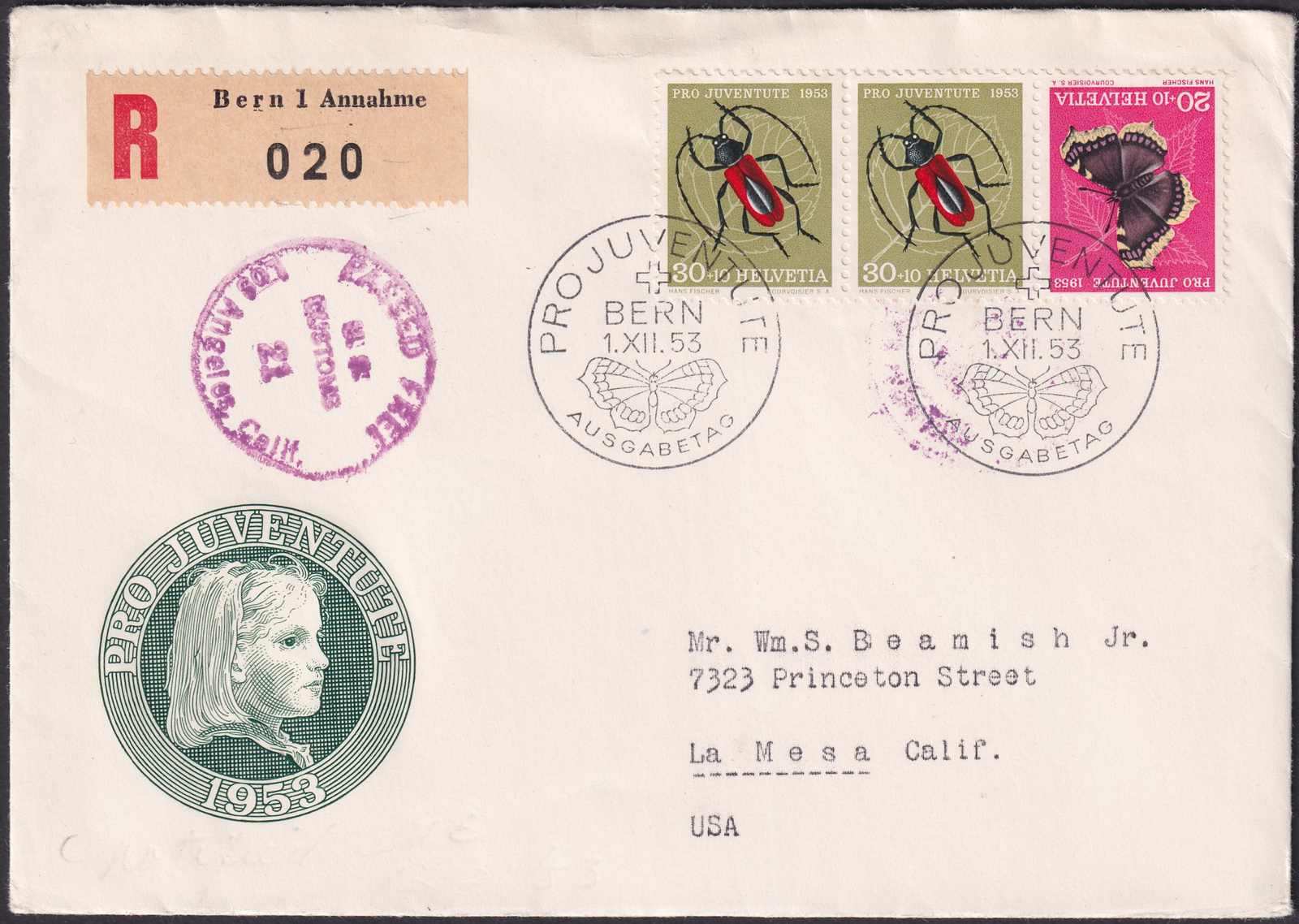 1953, J57-60, Einheit aus Kehrdruckbogen (Dreier-Streifen), ...