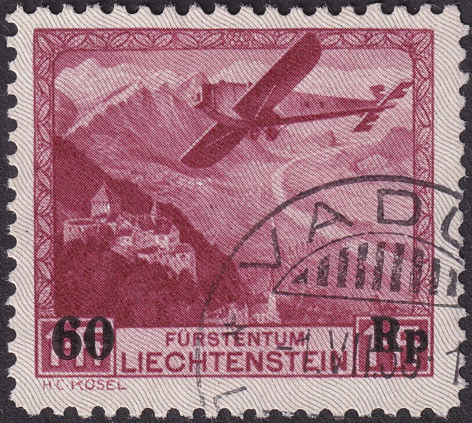 1935, F16 (Aushilfsausgabe) gestempelt, mit sauberem-O: VADUZ 01.JULI ...