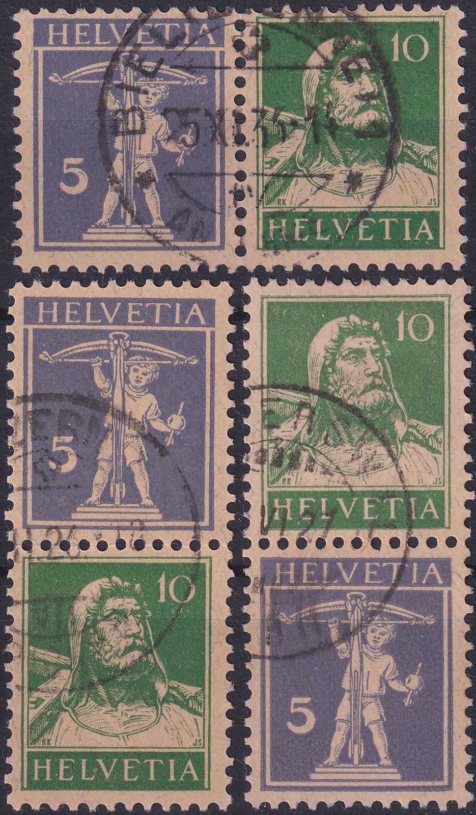 Z7-Z9, 5c+10c (grauviolett/grün) gestempelt, saubere ...