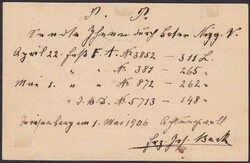 1906, Inland-AK von VADUZ nach SCHAAN. Strichblockstempel. Sauber auf ...