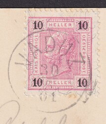 1901, AK von VADUZ nach SARGANS, mit 10 Heller Freimarken Ausgabe ...