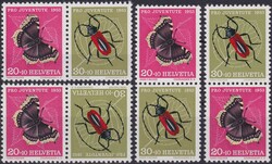 1953, Z39-Z41+K44 Ausschnitte aus Kehrdruckbogen, Serie ...