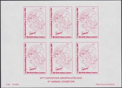 1985, LUPO LUZERN, Vignetten-Block mit Ikarus-Motiv von HANS ERNI, ...