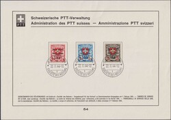 1944, Sammelblatt Nr.54 (Nr.zentriert unten), Nr.24z-26z mit ...