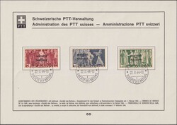 1944, Sammelblatt Nr.55 (Nr.zentriert unten), Nr.65-67 mit ...