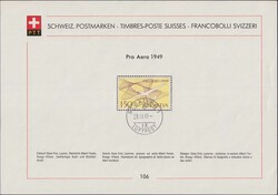 1949, Sammelblätter Nr.106 (2x) mit F45+F45b, PRO AERO von LUGANO & ...