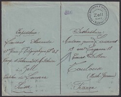 ZELL 316 (1940), Internierten-Stempel nach Toulouse (FR), sauber von ...