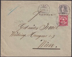 THAL 1893 (7.JAN) nach Wien, 69C+61B, auf sauberem Brief, Kat: 650.-+