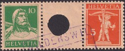 S20, 10c+5c sauber von Wilderswil (Bahnpost-Stempel) Kat: 250.-+