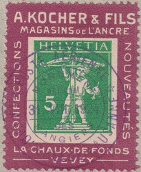 1924, Kochermarke (2a), Vignette "LES RANGIERS" und F7, ab La ...