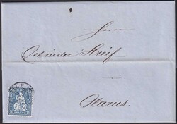 ZÜRICH 1862 nach GLARUS, Nr.31 mit GOLD & Silberwaren-Handels-Inhalt ...