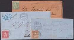 1863-1880, 6 meist attraktive Belege mit BAHNPOST-Entwertungen auf ...