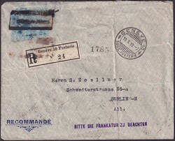 GENEVE 1910, attraktive Frankatur mit 7 Kehrdrucken: K7II +K2 (6x), ...