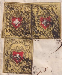 BASEL 1852 nach HALBERSTADT (DE - Preussen) 40Rp.-Auslandfrankatur ...