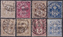 1882-1910, ZIFFERN bessere Abarten, 8x, fehlerhafte oder starke ...