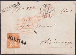 MALTERS 1863, Nr.32 mit Stab-Stempel nach Kleinwangen, gut gezähnt ...