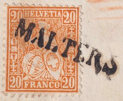 MALTERS 1863, Nr.32 mit Stab-Stempel nach Kleinwangen, gut gezähnt ...