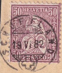 SCHÖFTLAND 1881, Nr.52 (Faserpapier) nach Wittnau, soweit gut ...