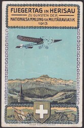 HERISAU, Pionier-Karte mit Vorläufer "V", saubere Karte nach BRUGGEN ...