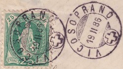 VICOSOPRANO 1886 (19.FEB), 67A auf sauberem Beleg nach GENOVA, ...