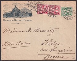 LUZERN Bahnhof-Buffet (illustriert) 61B (Paar) mit defekter 65B nach ...