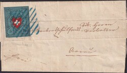 METTAU (AG) 27.OKT.1850 nach AARAU, Rayon I (15II), T.13 mit Abart ...
