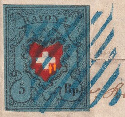 METTAU (AG) 27.OKT.1850 nach AARAU, Rayon I (15II), T.13 mit Abart ...