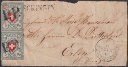 MÜNCHWEILEN 1854 nach Erlen: T.5+13 C1-LO, senkrechtes Paar mit P.P. ...