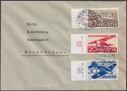 WEINFELDEN 1944, F37-F39 (sehr sauberer Ersttagsbrief) richtig ...