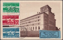 1932, F16-F18 auf Ersttags-Karte nach LYON von GENF: ...