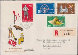 1955, Nr.320-323, Ersttagsbrief (italienisch) nach Adliswil, sehr ...