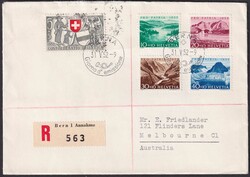 1952, B56-B60 auf Ersttagsbrief in italienischer Sprache nach ...