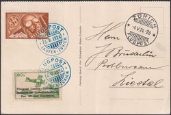 1924-1926, sechs Briefe/Karten mit Vignetten, dabei auch 2x "les ...