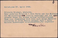 AUSTRALIEN (North Adelaide) 1903, 10c-Antwortkarte an Anna Brunner, ...