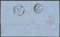 ZÜRICH 1865, Nr.31 (vier mal) auf ausgesprochen sauberem Faltbrief ...