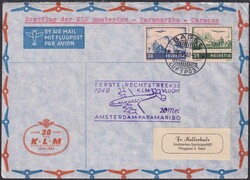 KLM-FLUG 1949, F27+F29 auf Erstflug Amsterdam-Paramaribo-Caracas, ...
