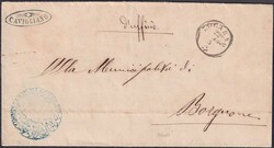 Tessin, Strahlenstempel: CAVIGLIANO 1858 ab Locarno nach "Borgnone" ...