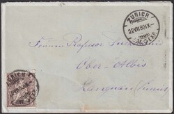 ZIERBRIEF von ZÜRICH 1880 nach Langnau a.A (Zürich) mit Nr.30. ...