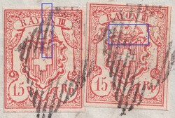 SCHAFFHAUSEN 1853 nach TÜBINGEN (D) Nr.20: T.5 OM-II +T.6 OM-I auf ...