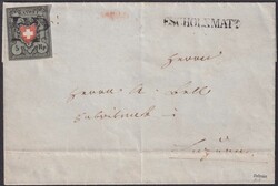 ESCHOLZMATT 1850 mit verkehrtem Z nach Luzern, 15II.c (grauviolette ...