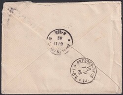 ST.LEGIER 1882, Buntfrankatur mit 2x 61A.a+60A +67A nach Dresden ...