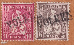 VOLKEN 1879 nach Flaach, Nr.30+38 auf Nachnahme-Brief, fehlerfreie ...